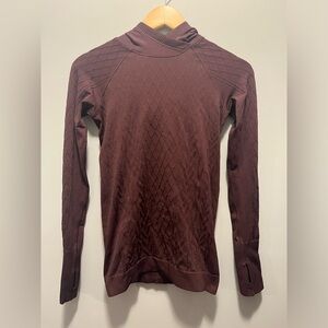 Lululemon, dark purple pullover with hood, not sure what the size is, fits small